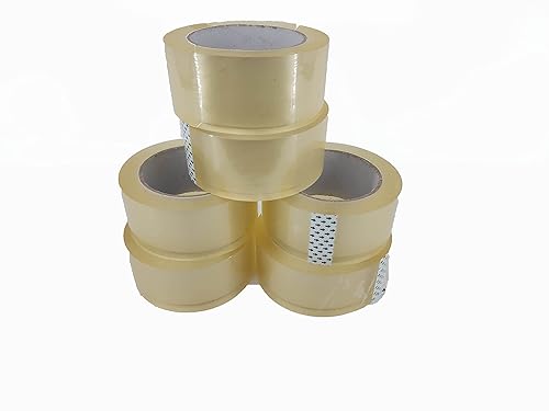 Cinta de embalaje silenciosa transparente de 1.88 pulgadas de ancho x 110 yardas, cinta de embalaje industrial resistente y silenciosa para embalaje