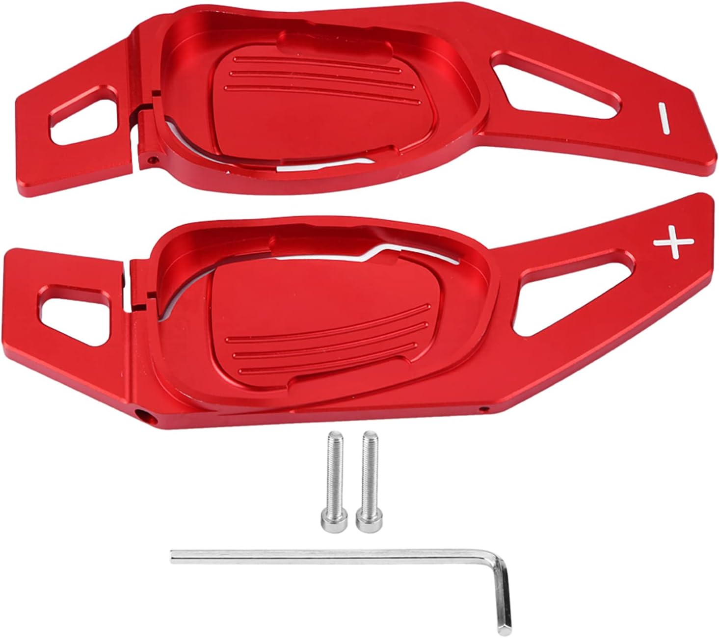 Car Steering Wheel Shift Paddle Shifter Aluminum Decoration Decal Frame Cover Shifters Paddles Sticker Suitable for Left Driving for A5 S3 S5 S6 SQ5 RS3 RS6 RS7 (Red)