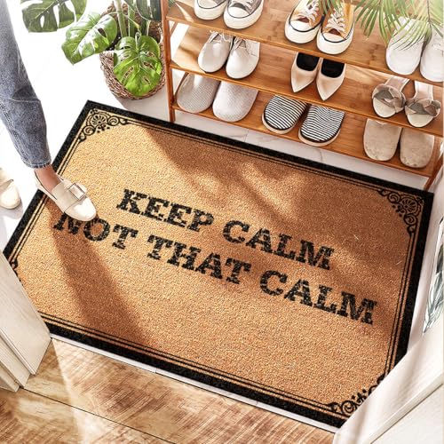 Paillasson extérieur résistant aux intempéries tapis coco Softball Keep Calm - 2