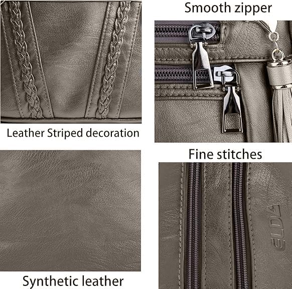 ELDA Crossbody Bags For Women Pocketbooks Soft PU Leather Purses and Handbags Multi Pocket Shoulder Bag - Image 4