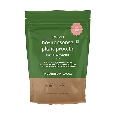 Cosmix No-Nonsense Plant Protein | 24 Protein/Serve, 500g Pouch | Indonesian Cacao (Chocolate) | Plant Based Protein, Pe