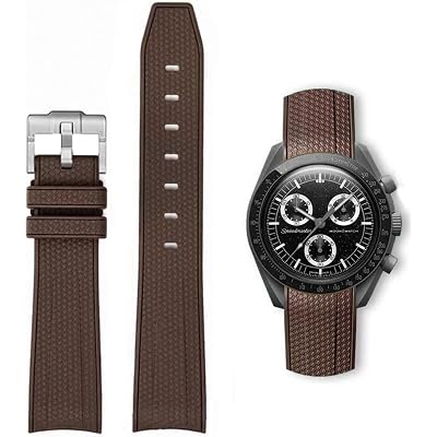 Bands for Moonswatch Watch Rubber for Omega x Swatch MoonSwatch 20mm Rolex Seiko Watch Silicone Men with Stainless Steel Replacement Bracelet Original Bracelet Omega x Swatch MoonSwatch Speedmaster