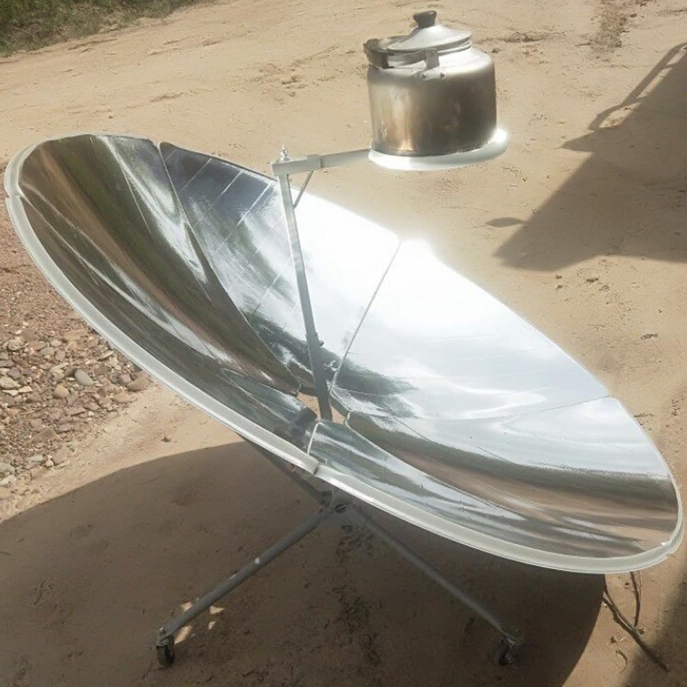 ShaiVrissian Portable Parabolic Solar Cooker,Solar Oven Portable Stove,Adjustable Cooking Temperature,61'' Diameter,For Camping,Hiking,Family Parties,Outdoor Barbecue