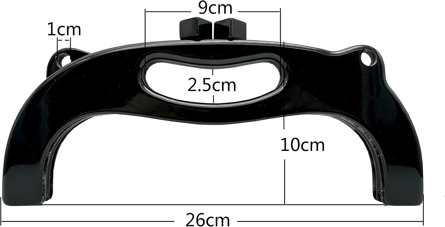 3dancraftit Acrylic Resin Screw in Bag Clutch Purse Frame with Chain Loops for Purse Bag Making 10 1/4" x 2" / 26cm x 10cm Black B82