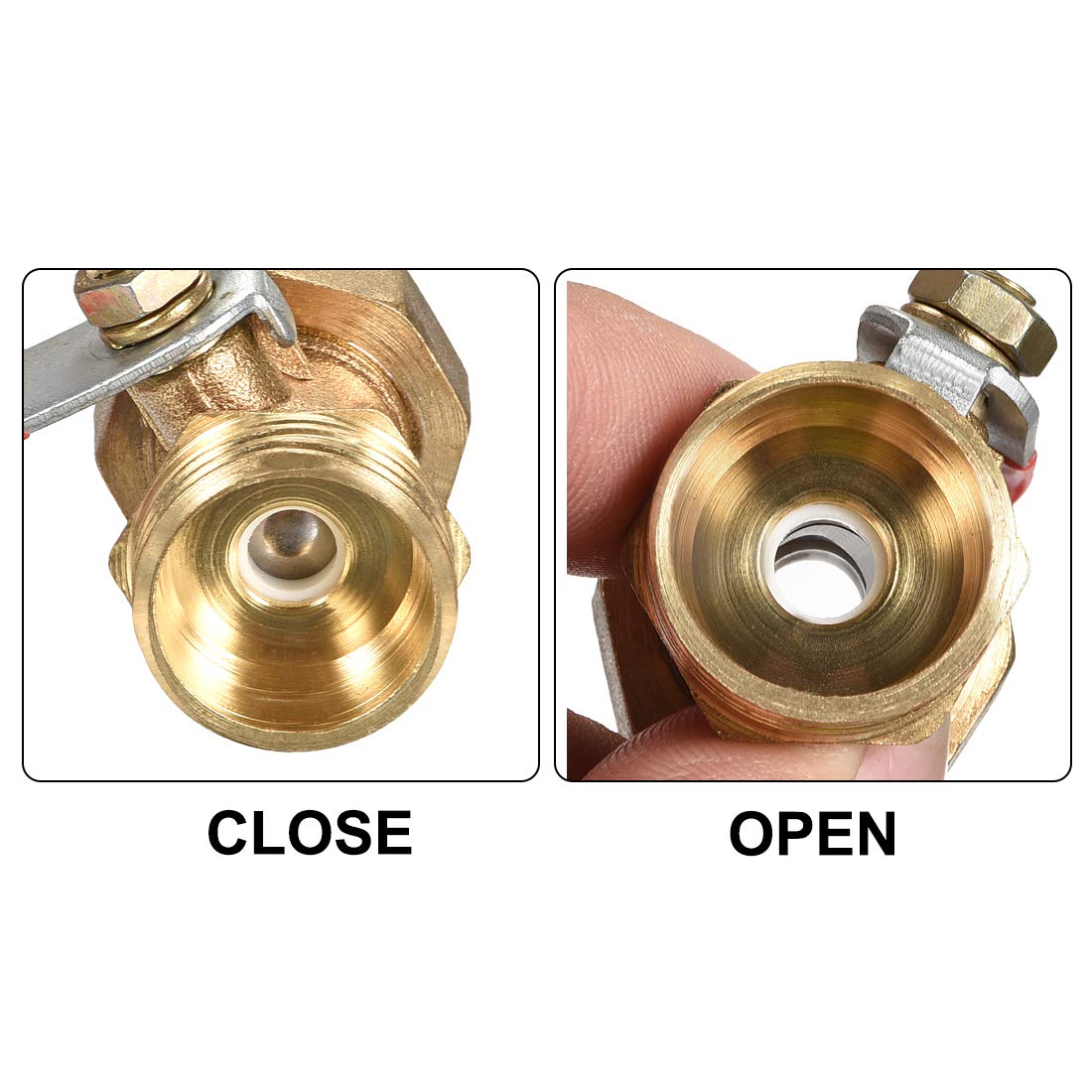 Produktbild von Messing Kugelhahn G1/4 – Stecker Auf Buchse – Luft- Und Wasserabsperrung – Uxcell