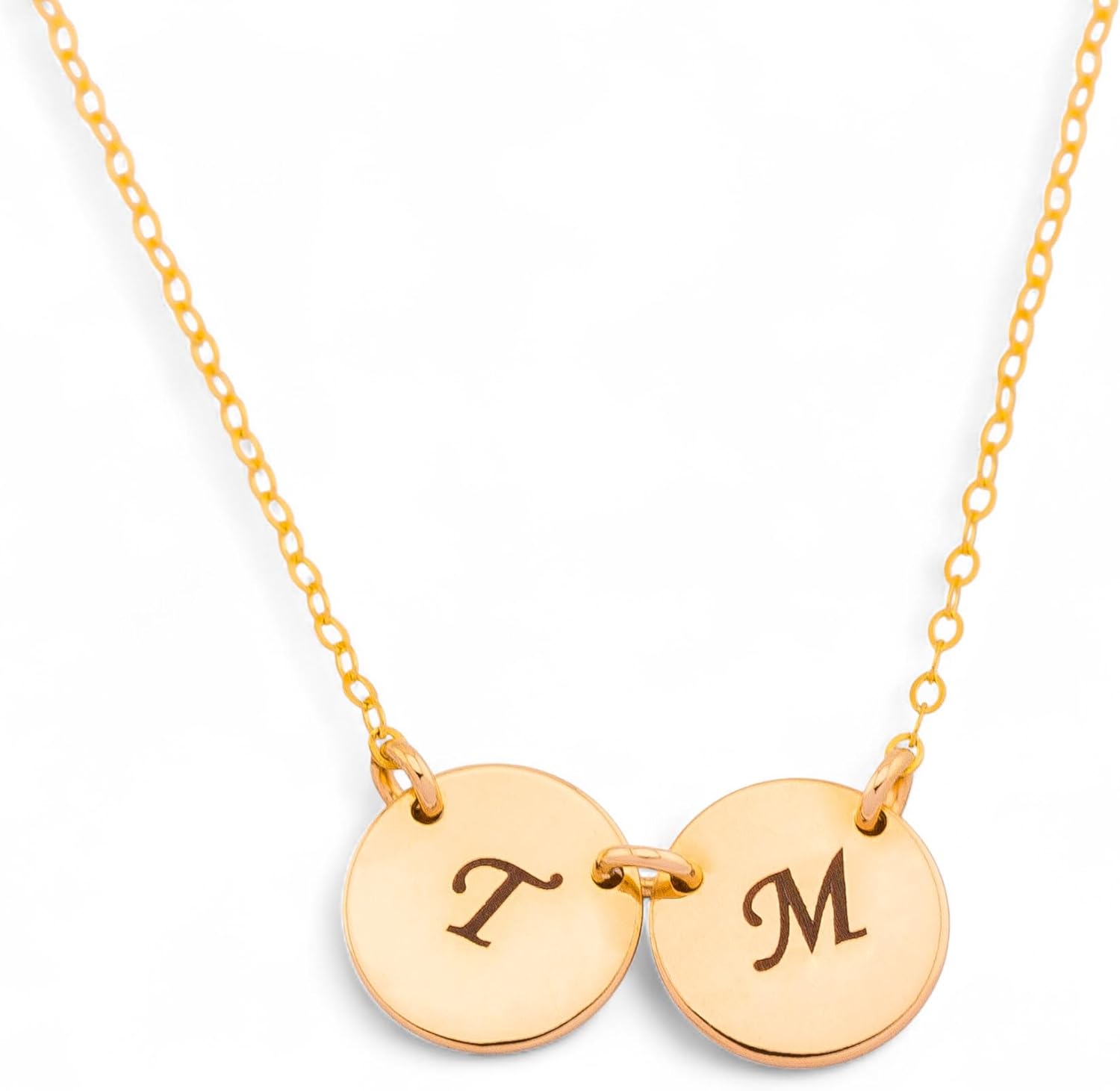 HotMixCold Custom Initial Disc Charm Necklace, Simple Daily Jewelry, Birthday Gift for Her