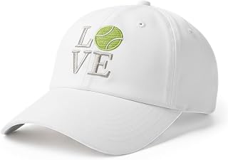 InnoBeta Embroidered Tennis Cap, Funny Tennis Gifts for Men/Women, Adjustable Embroidered Tennis Hat Gifts Accessory for Birthday, Christmas-White