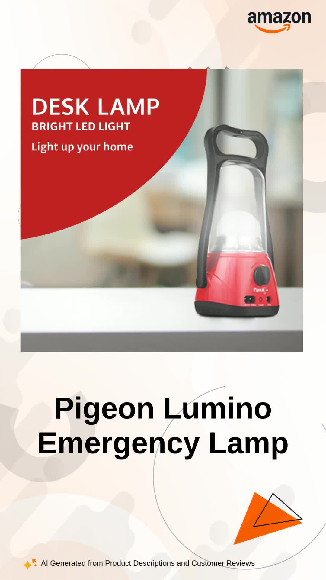 Pigeon by Stovekraft Lumino Led Emergency Rechargeable Lamp with