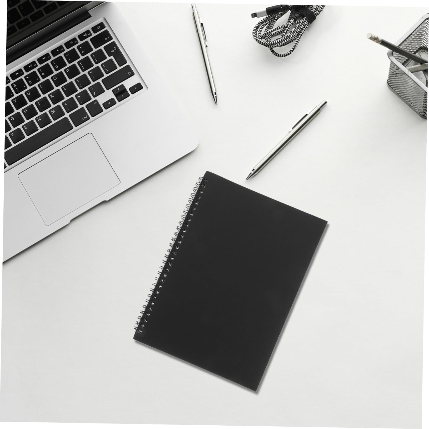 4 Stück Teiliges Spiralnotizbuch Kariert mit Robustes Kraftpapier Cover Langlebiges Business Notizbuch für Büro Schule und Notizen für Langzeitnotizen und Praktische Nutzung