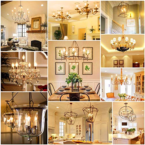 Anwio C35/Ca11 Flame Tip Chandelier Light Bulbs, Led Filament Bulb Candelabra E26 Base, Dimmable 4.5W (60W Equivalent) B11 E26 Medium Base, 2700K Warm White, 6 Pack #TOP1