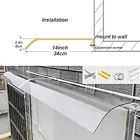Vista 6 de Toldo para puerta de patio, toldo de policarbonato para ventana, cubierta de refugio de lluvia transparente, protección para techo
