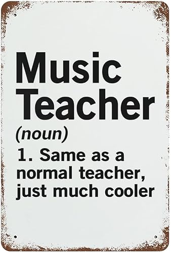 Letreros metálicos para decoración de pared, diseño vintage para dormitorio, baño, sala de estar, cocina, regalos para música, día del profesor,