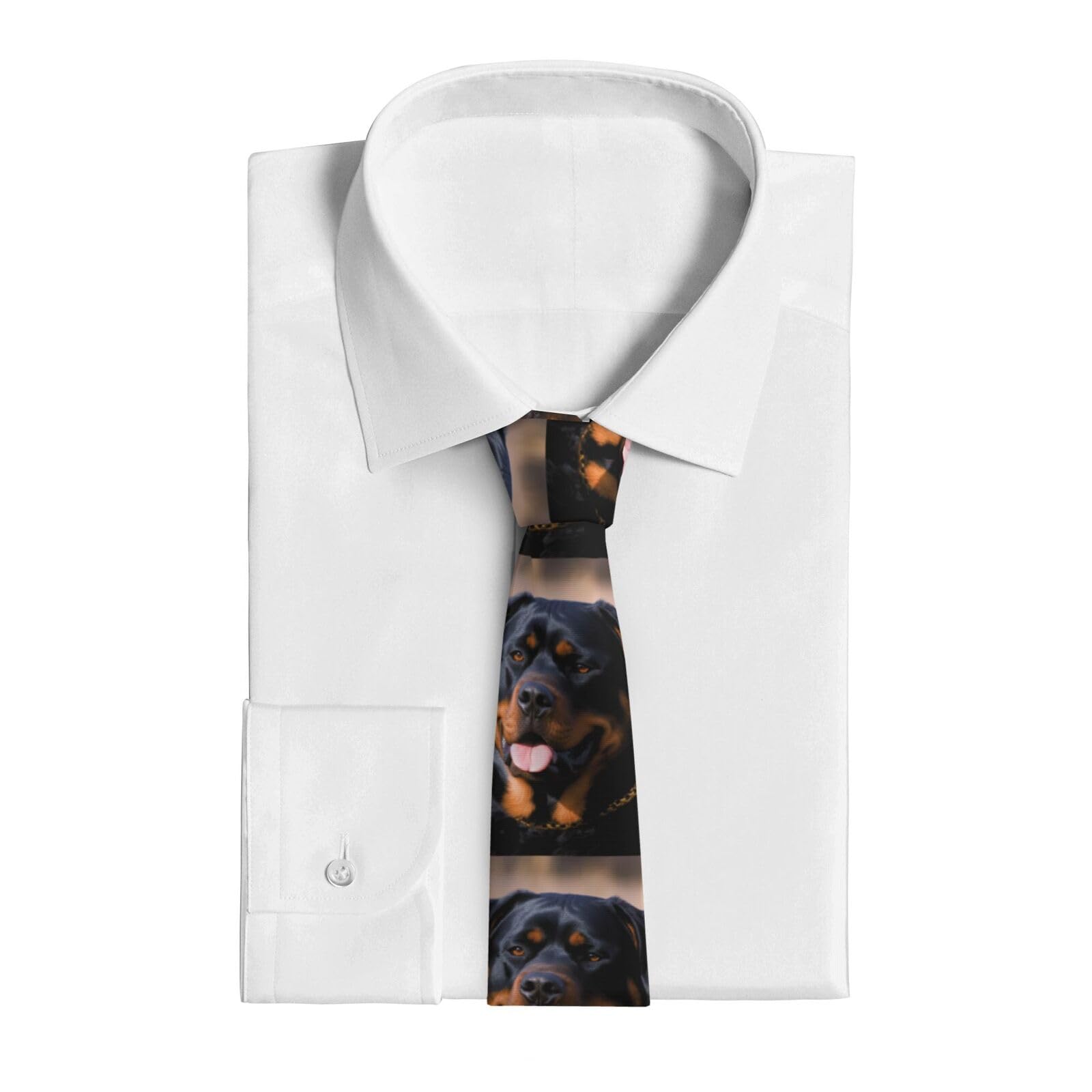 Anceky Rottweiler dog Tie for Men's Neckties Silk Novelty NeckTies for Business Wedding