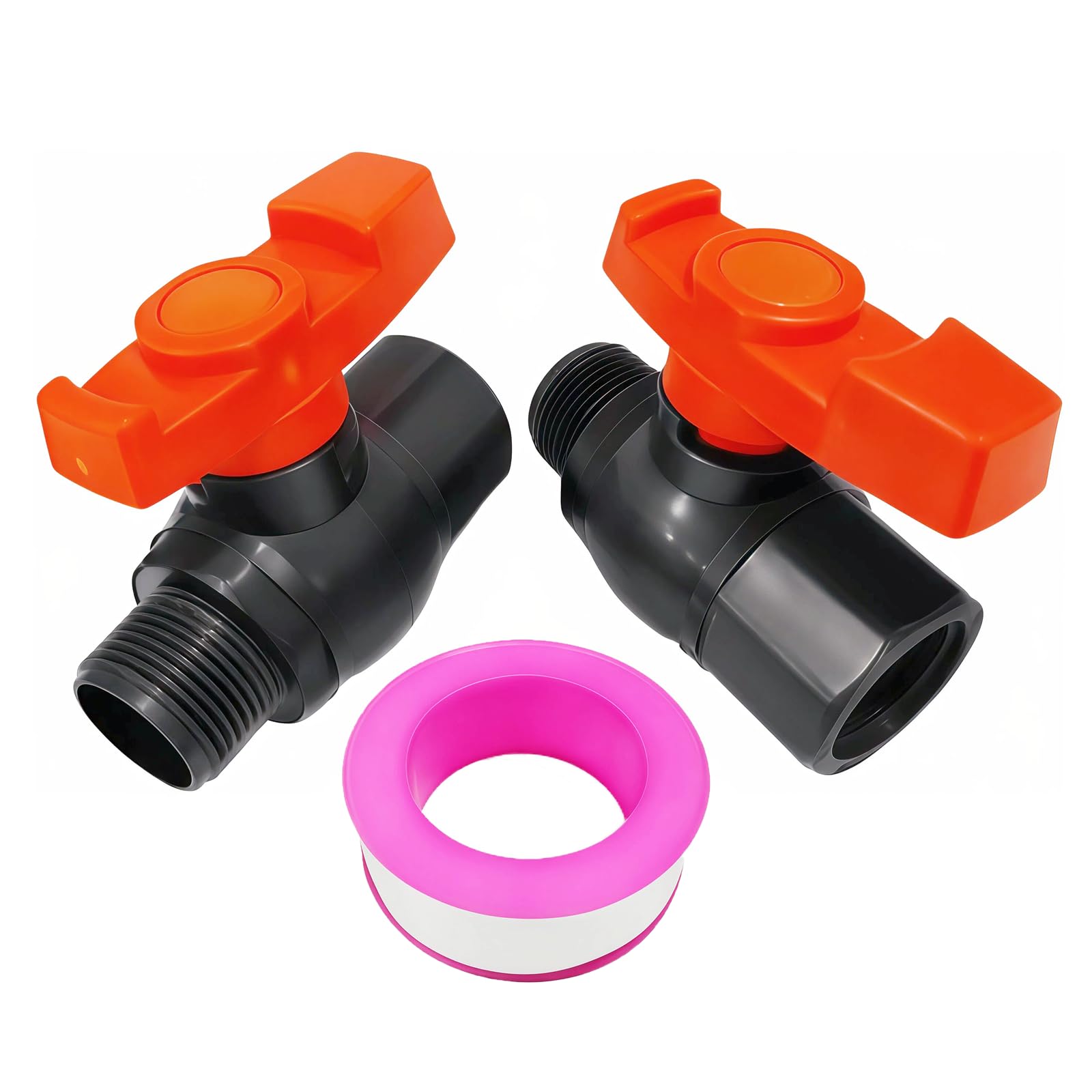 Photo 1 of 1 inch PVC Ball Valves(2-Pack),1" Female x Male Threaded PVC Shut Off Valve,PVC Valve 1 inch for Water Project, Swiming Pool, Sewage Pump, Irrigation System