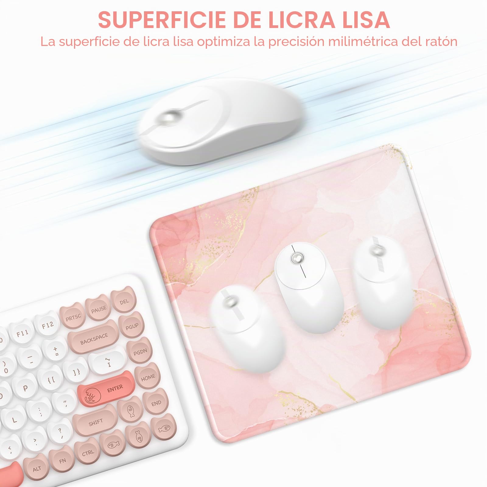 Alfombrilla Ratón Reposamuñecas,Gaming Mouse Pad Ergonómica con Apoyo de Gel,Alfombra Raton para Ordenador,reposamuñecas Raton con Base de PU Antideslizante (13-Oro Blush)