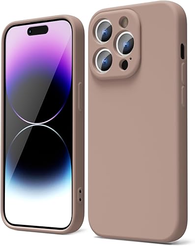 Oakxco Funda de silicona para iPhone 14 Pro con protector de pantalla, para mujeres y niñas, bonita funda protectora con funda de cámara, ajuste