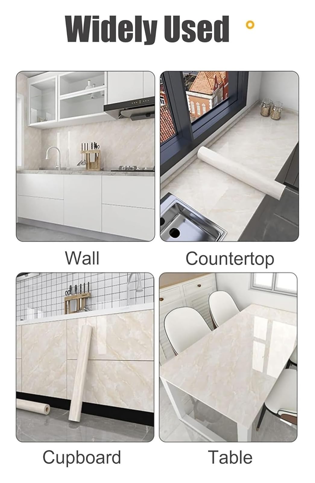 papel pintado autoadhesivo, Papel pintado de mármol de longitud, papel pintado autoadhesivo, extraíble, con textura de granito brillante(Beige,196.85x23.62IN)