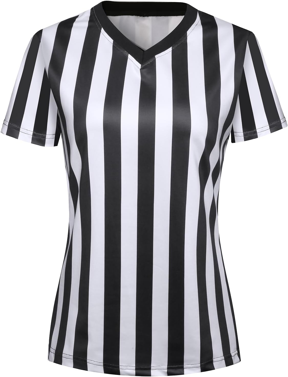 VKT Referee Shirt Womens Ref Jersey Black and White Stripe Uniform for Basketball Football Soccer Halloween Costume - Image 3