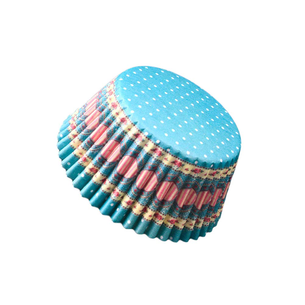 Goodtimes28 100Pcs Colorful Printed Paper Cake Cupcake Liners, Cupcake Cake Paper Cup Baking Chocolate Glutinous Rice Tray Decor 17#