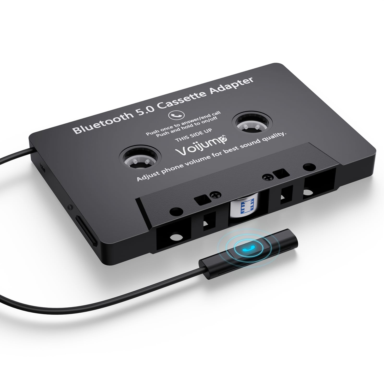 voijump Audio Cassette Aux Adapter, Bluetooth 5.0 Cassette Receiver,Cassette Tape to Aux Adapter,Tape Audio Adapter, Tape Desk Player for Listening Mobile Phone Music and Car Voice,Hands Free