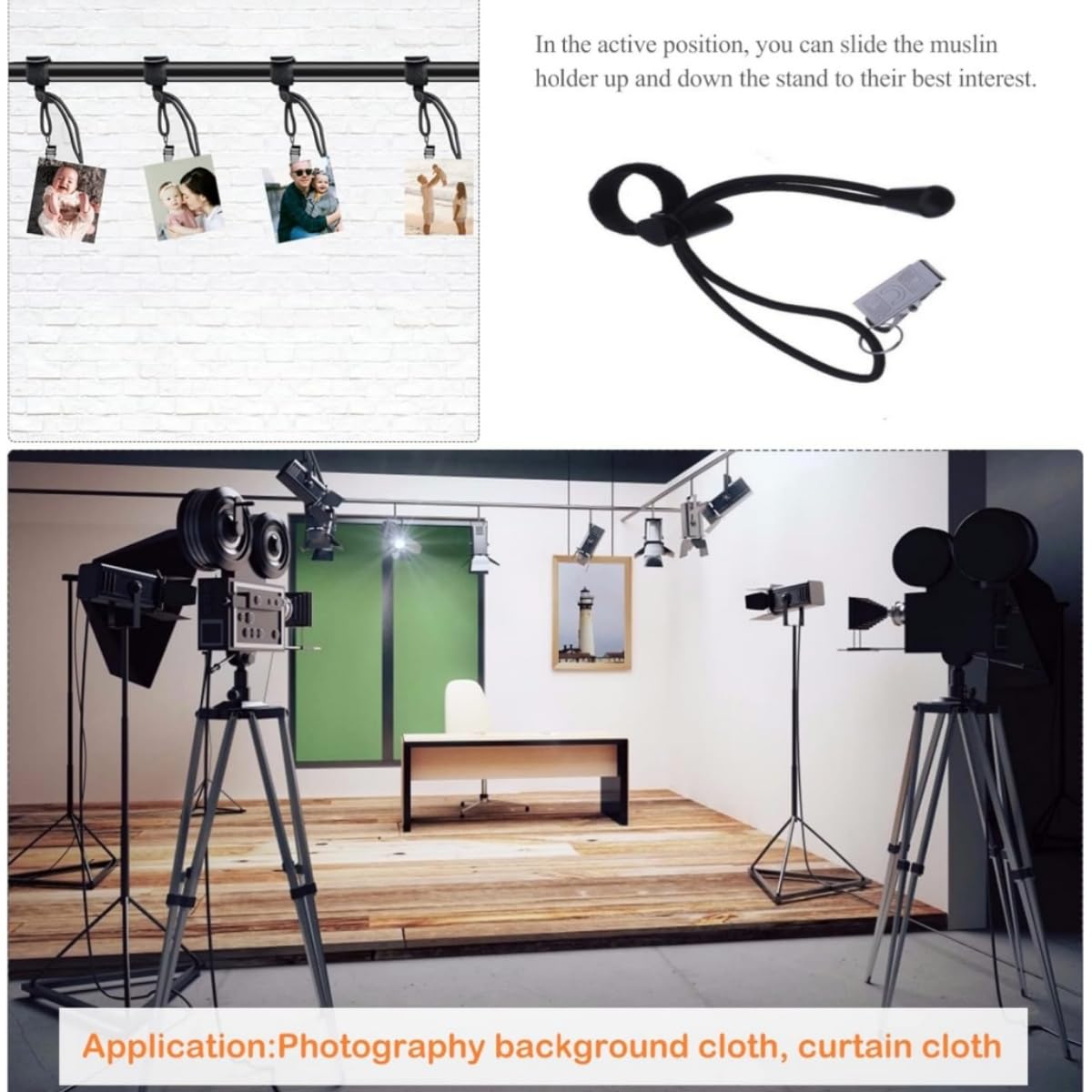 Hintergrund Klammer Clips,12 Stück Hintergrund Klammer Halter Halter,Elastischem Seil Hintergrund Clips Hintergrundhalter Fotowand Hintergrund Klammern, für Foto Video Studio