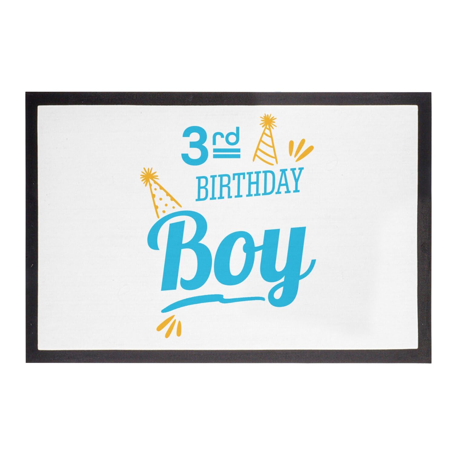 Paillasson Blanc 3rd Birthday Boy pour décorer l'anniversaire d'un garçon