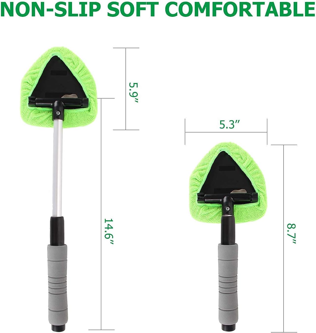 X XINDELL Windshield Cleaner -Microfiber Car Window Cleaning Tool with Extendable Handle with Washable Reusable Cloth Pad(7 Pack) : Automotive