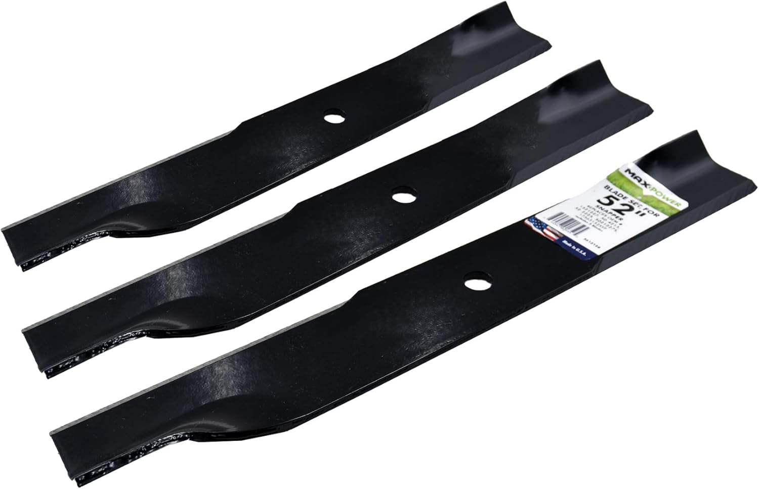 MaxPower 561312B 3 Blade Set for Many 52 in. Cut Snapper Mowers Replaces OEM #'s 1756152AYP, 1756152SYP, 29246, 7075751