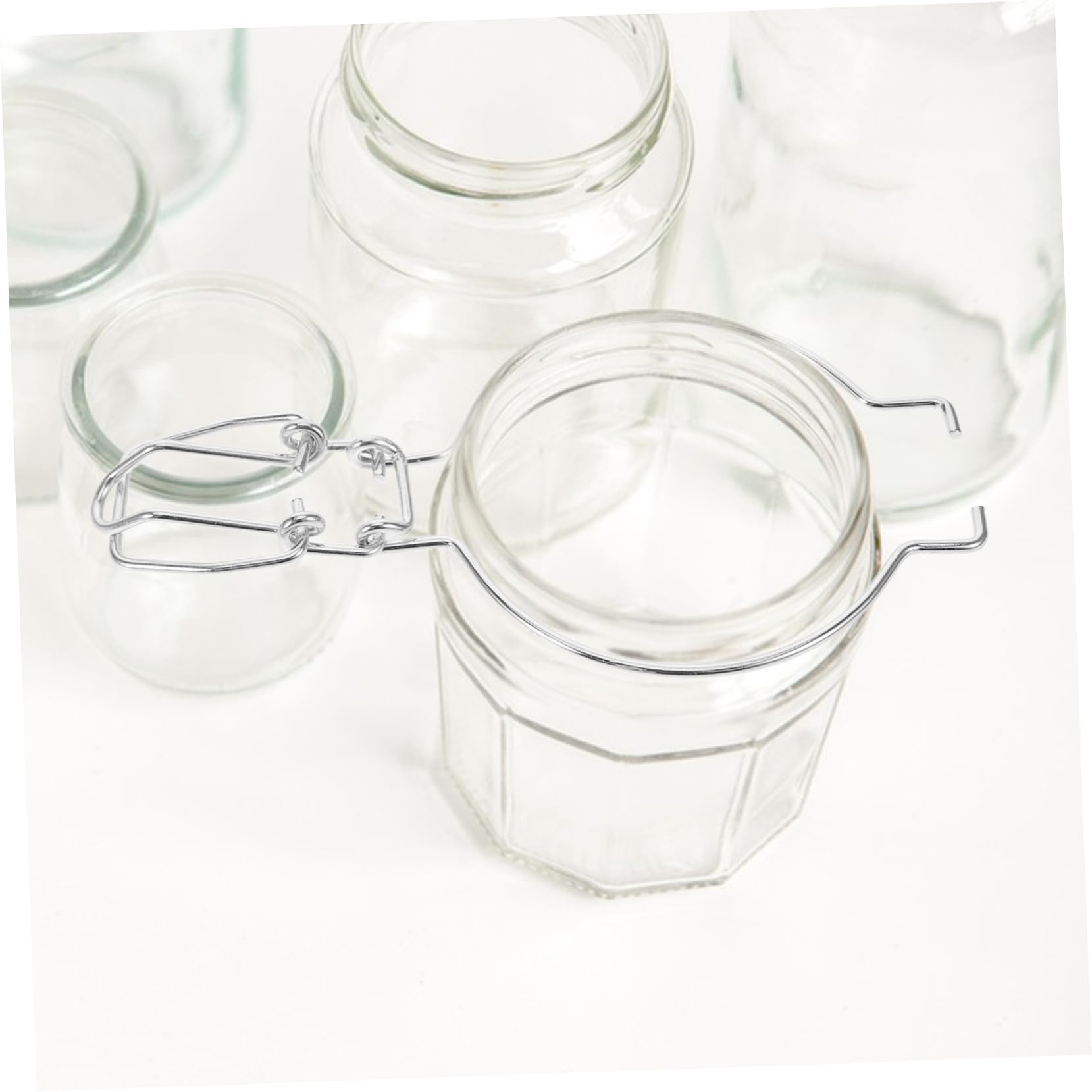 ABOOFAN 30pièces Boucle Métallique De Scellement pour Bocaux Verre Système De Verrouillage par Fil Inoxydable Accessoires Étanches pour Récipients Verre Pratique
