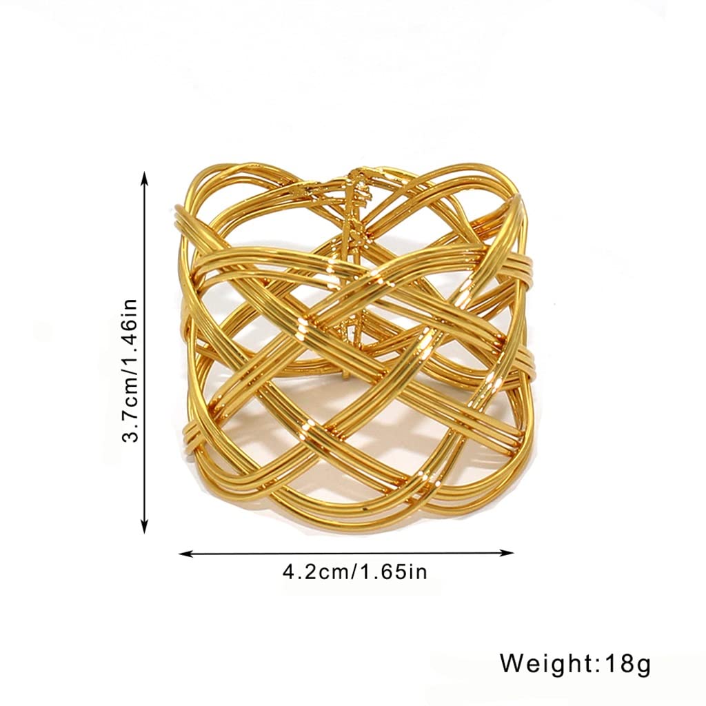 Anelli portatovaglioli Dorati Portatovaglioli in Metallo Twist Portatovaglioli Anello per Matrimoni Cena Banchetto Buffet Decorazioni per la tavola (Oro 6 Pezzi)