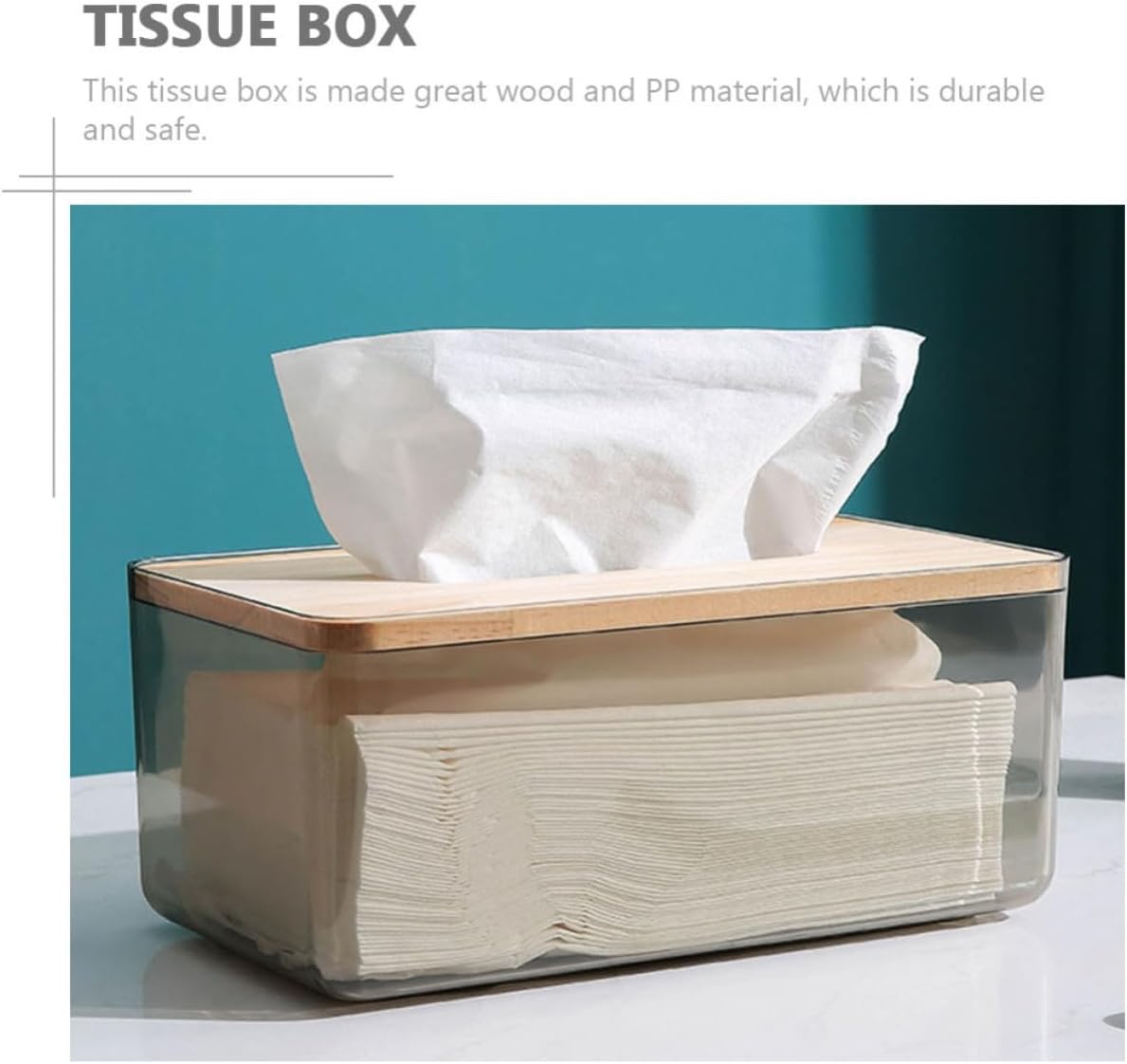 Xmas Nordic Paper Case with Wood Lid, PP and Storage Box