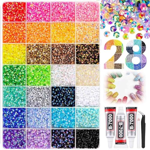 Colorful Diy Resin Rhinestone Kit For Bedazzling,Resin Jelly Rhinestones,Multicolor 3mm Flatback Gems For Diamond Art,3pcs B7000