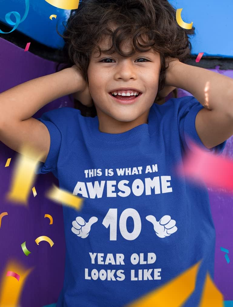 Tstars Awesome 10 Year Old Birthday Shirt for Kids - Funny Gift for Boy or Girl Age 10 - Youth Celebration T-Shirt