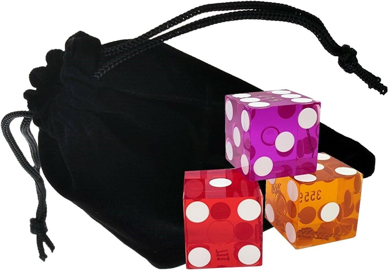 Real Leather Wide Opening Dice Cup w/Lid Tray Black/Red Handcrafted Soft Shell, Red Felt Lining, (6) 19mm Genuine Casino Dice Polished Rainbow Colors, Dice Pouch (Cyber-Deals Bundle)