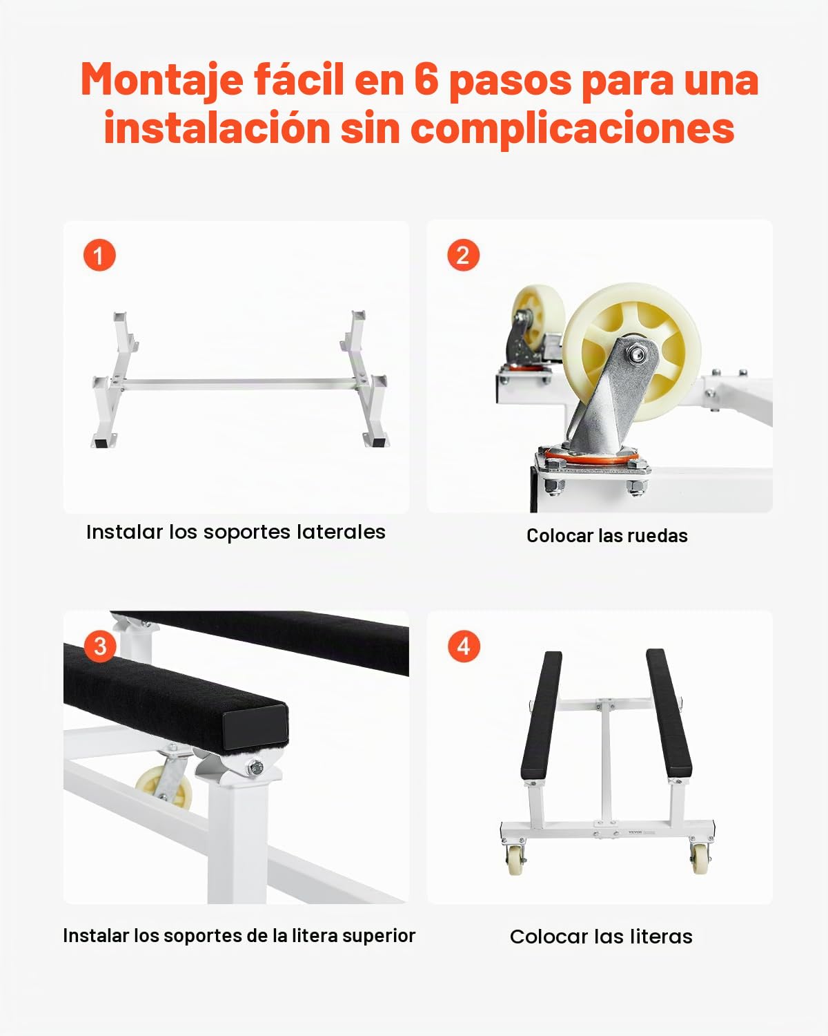 VEVOR Plataforma Rodante para Moto Acuática de 1325 x 850 x 510 mm, Carga de 816 kg, Soporte para Moto de Agua, Carrito PWC con 4 Ruedas y 2 Frenos para Mover Motos de Agua, Kayaks, Lanchas Rápidas
