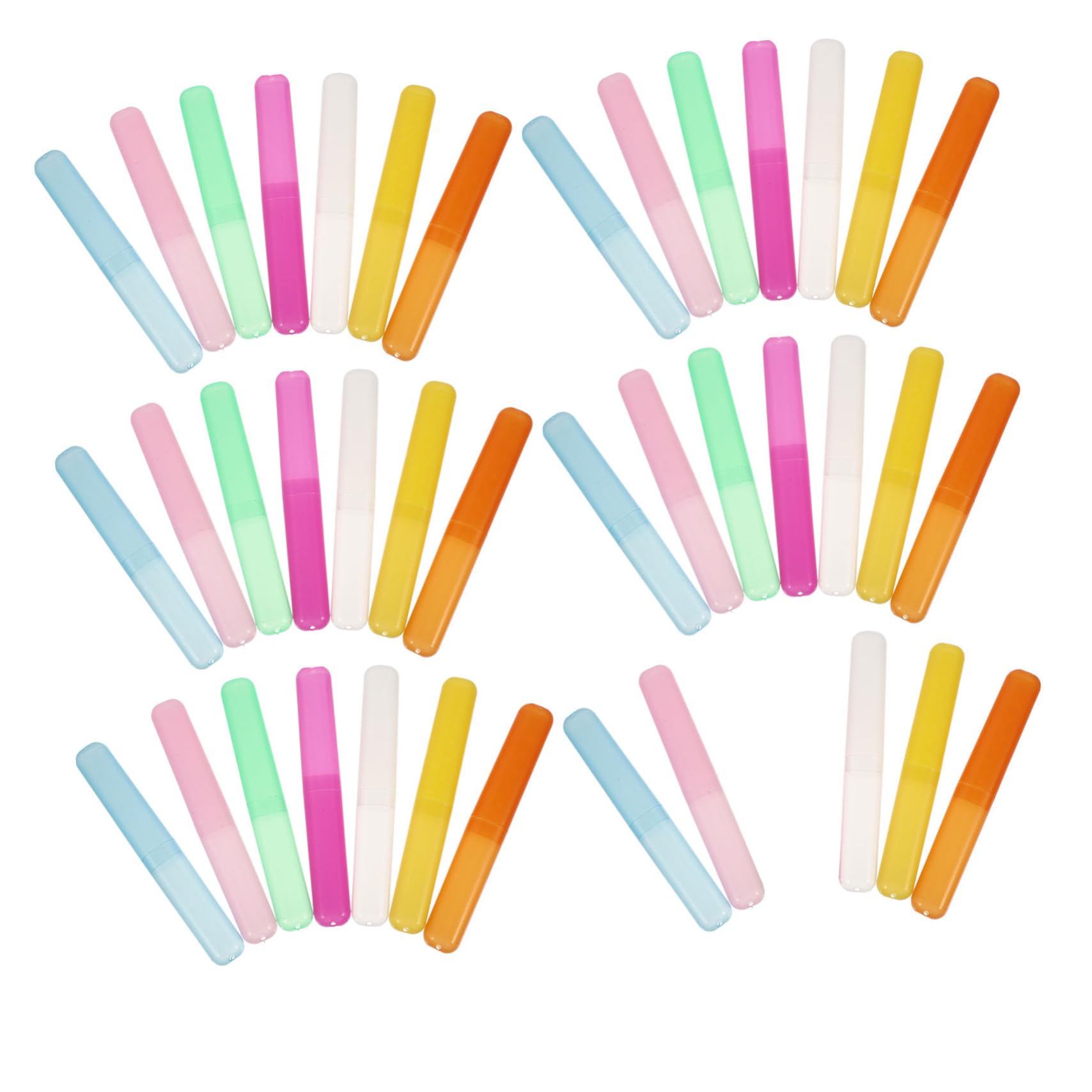 SHERCHPRY 40Pcs Assorted Color Travel Toothbrush Cases Durable Portable Storage Box with Ventilation for Toothbrushes Toothpaste Floss and Items for Travel and Home Use