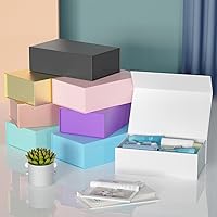 Vista 8 de Caja de Regalo Blanca, 9.5x6x3'' Cajas de Regalo para Regalos con Tapas Cierre Magnético Rectangular Plegable para Caja de Propuesta de Dama