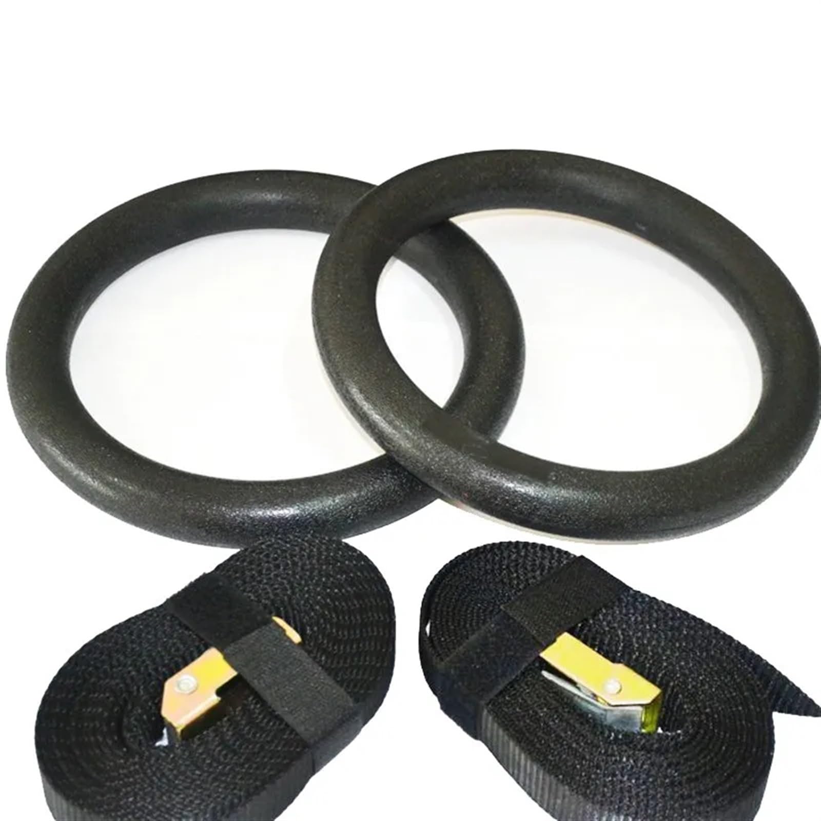Anelli da Ginnastica Fitness in Legno/ABS da 28 mm/32 mm, for Esercizi in Palestra, trazioni, Muscle up, con Cinghie Regolabili con Fibbie Lunghe per la Ginnastica(28mmABS-04)