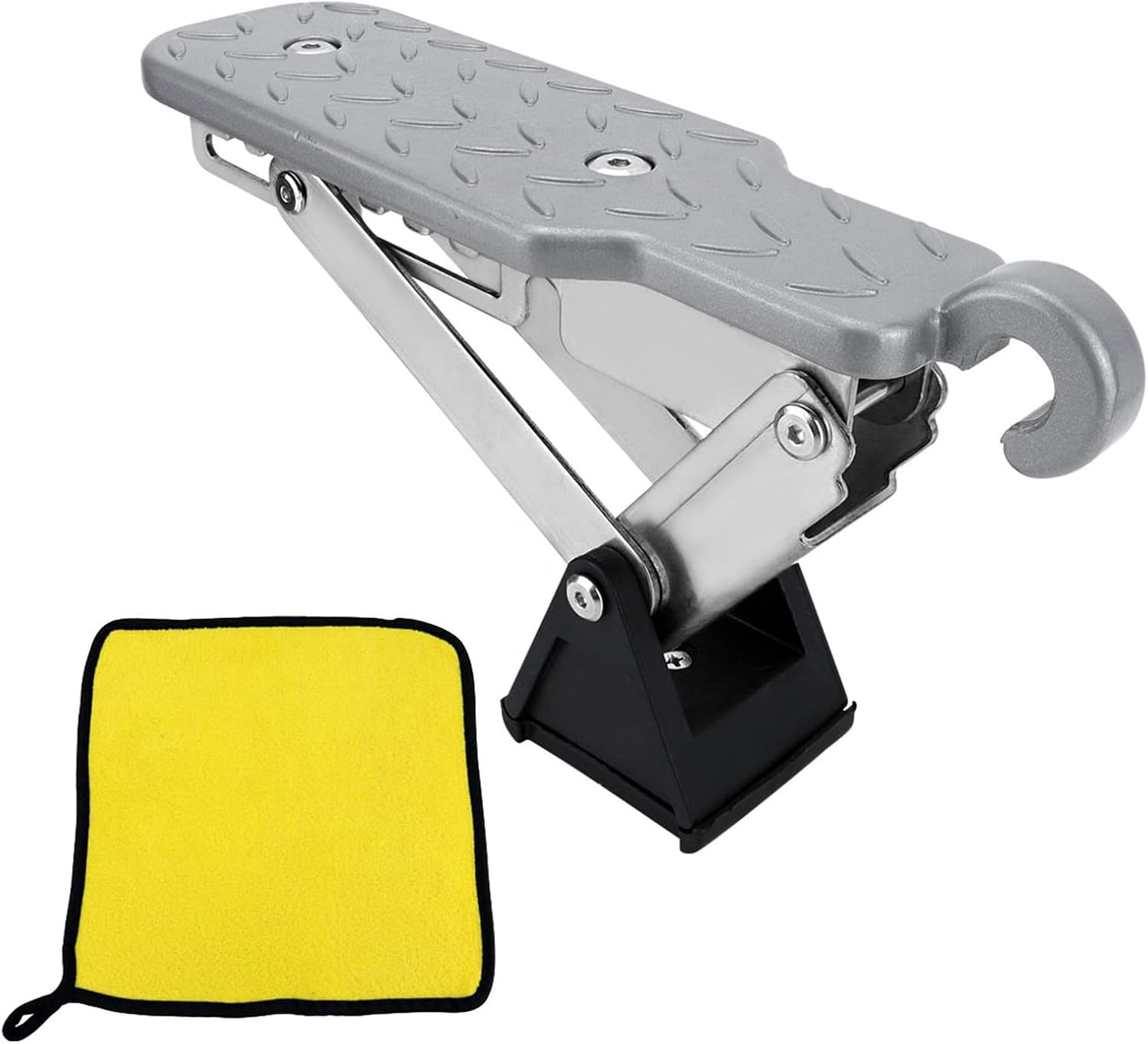 7 Position Car Door Step Pedal Foldable Latches Metal 240mm for Easy Roof Rack Access Portable Ladder