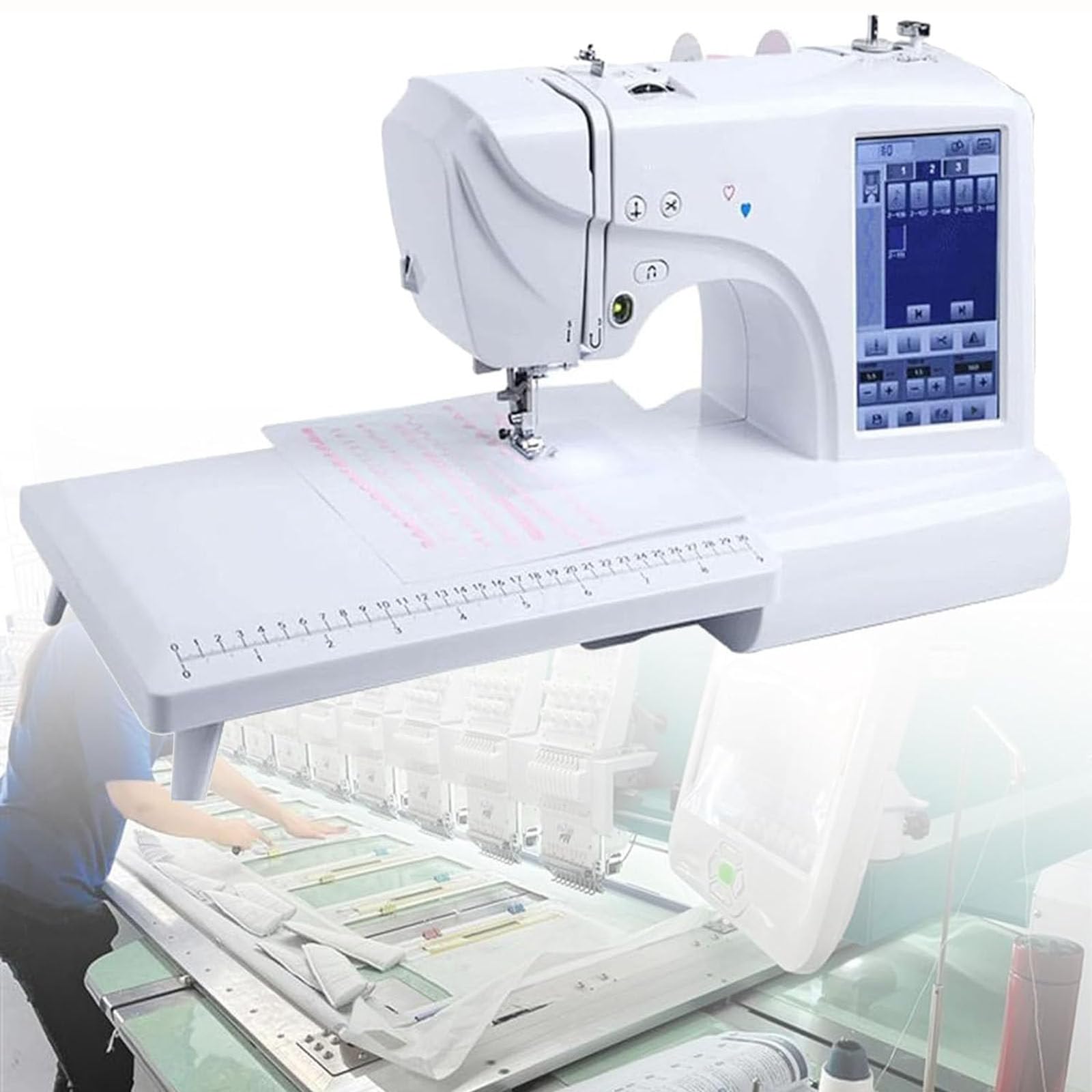 Macchina da Cucire da Ricamo,Macchina da Ricamo Elettrico,158 Motivi Integrati,con Area di Ricamo 4 "X 9.2" E Touch Screen LCD,per Decorazioni per La Casa,Abbigliamento,Artigianato