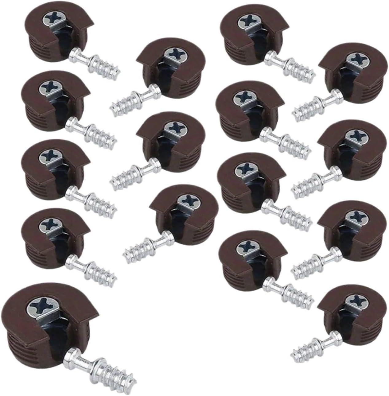 16 Piece Furniture Cabinet Bracket Pin Plate Plastic Support Cam Connector