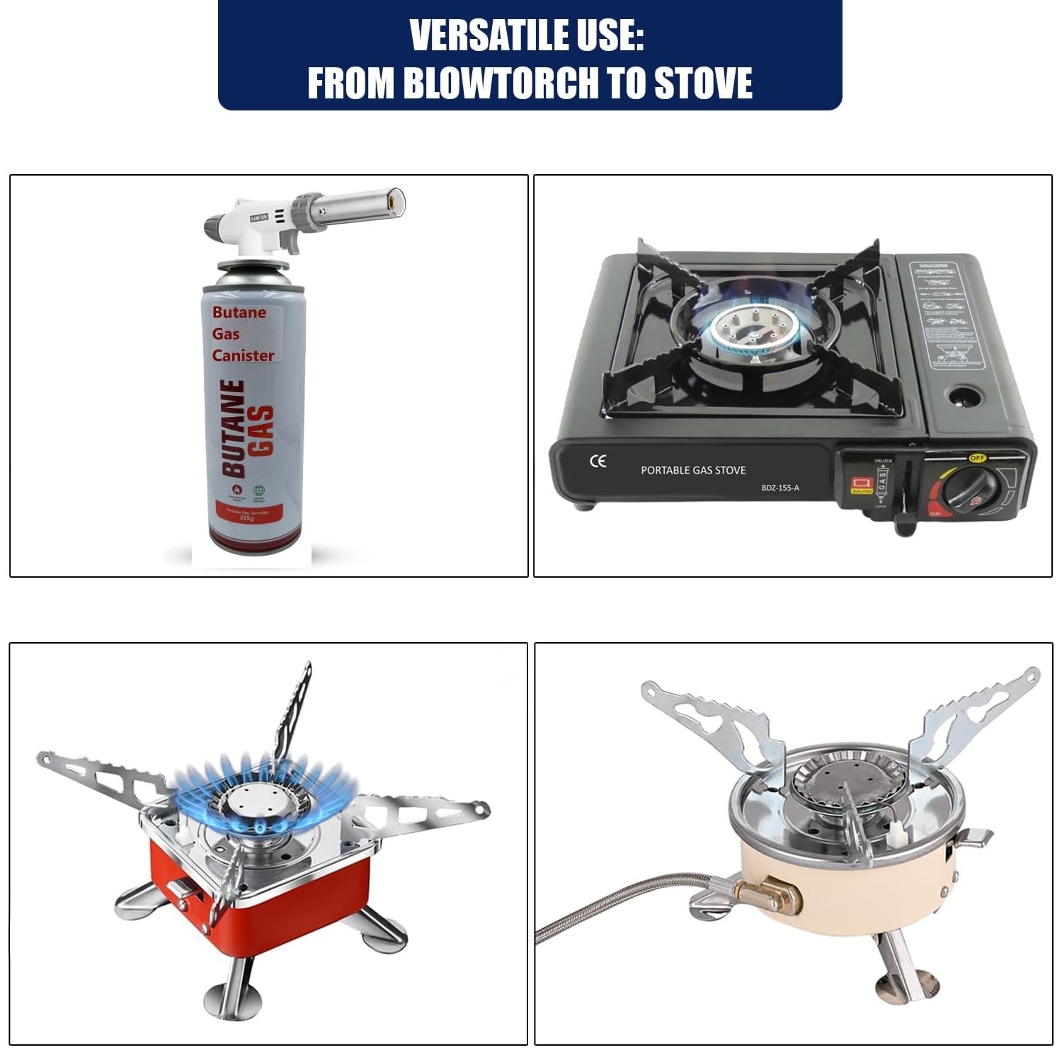 yorten Aluminum Butane Gas Canister Butane Torch Refiller Canister Can Refill lighters Small Stove Torch Welding Fuel Gas Camping Stove Picnic Outdoor Cooking Camping (4)