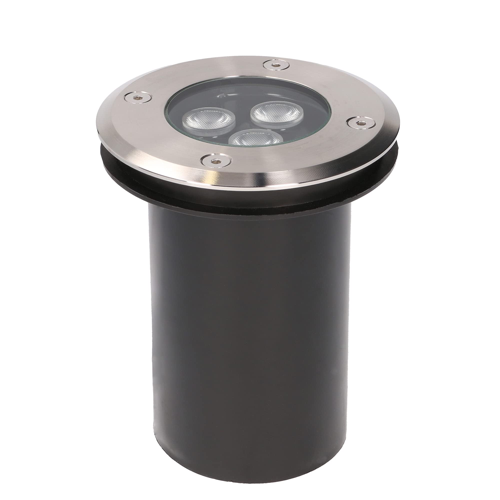 FORLIGHT Ringo - Foco Empotrable de Suelo para Exterior. Foco LED Exterior 11cm de Diámetro Impermeable IP67. Luz LED 2.7W y 229lm Blanco Cálido 3000K. Acero Inoxidable