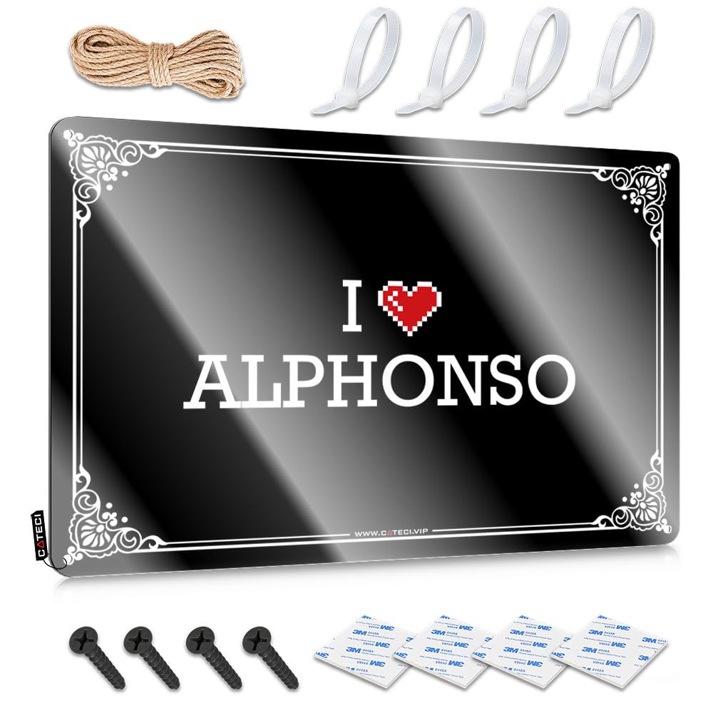 Wall Art Small Tiki Bar Decorations Soft Bath I Love Alphonso - Vintage Wall Decor For Workshop(30X40CM)