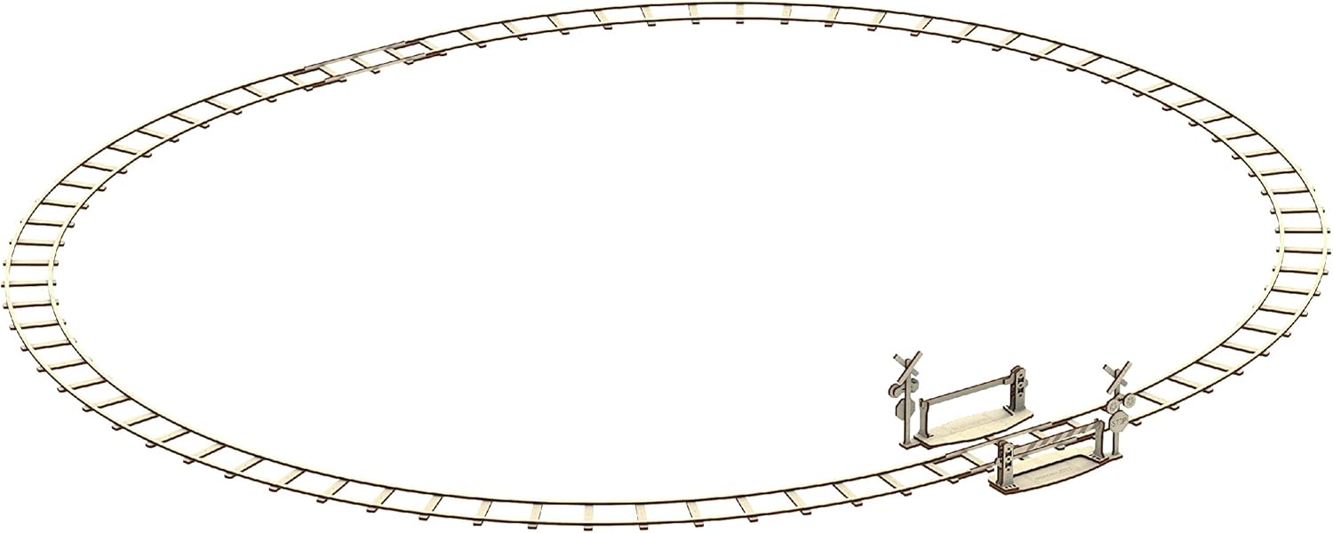 WOODEN.CITY Round Railway + Crossing 3D Wooden Puzzles for Adults – Build Your Own Round Railway – Self‑Assembly Model, DIY Gift for Adults and Teen
