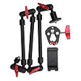 Yunseity 31Inch / 22inch Adjustable Articulating Friction Magic Arm, 360° Camera Clamp Mount with 1/4 Inch 3/ Thread, Super Desk Clamp Camera Mount Magic Arm for LED Lights