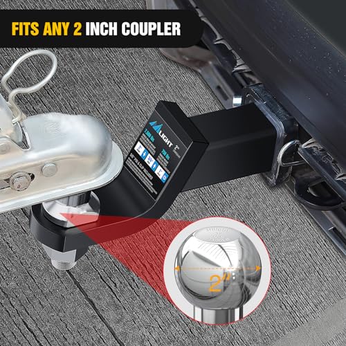 Image of Nilight 2-Inch Diameter Chrome Trailer Hitch Ball, 7,500 lbs, 1 x 2-1 /8-Inch Shank Universal Fit,Gray