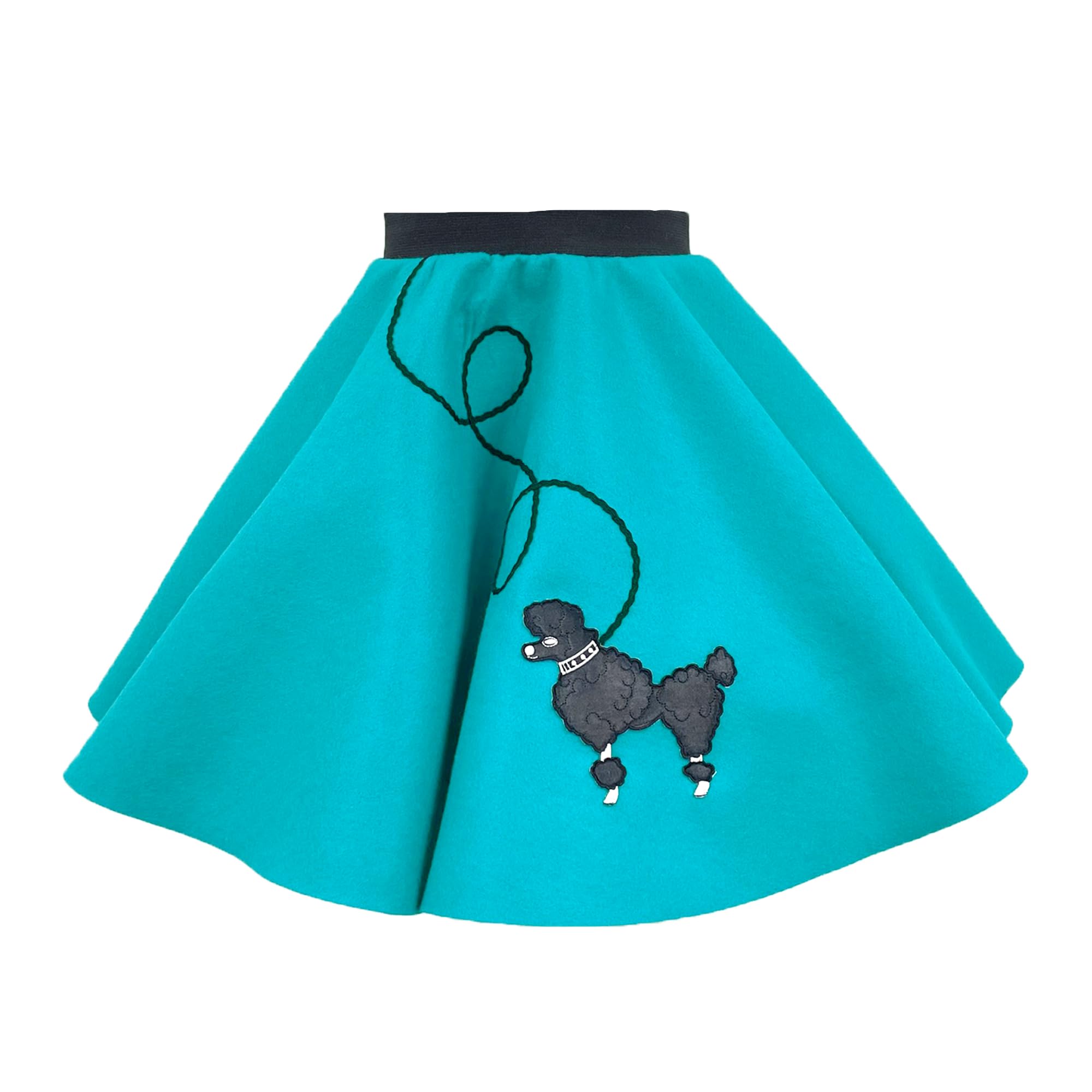 Hip Hop 50's Shop 1950s Girls Poodle Skirt Costume for Kids (Child Medium Teal)