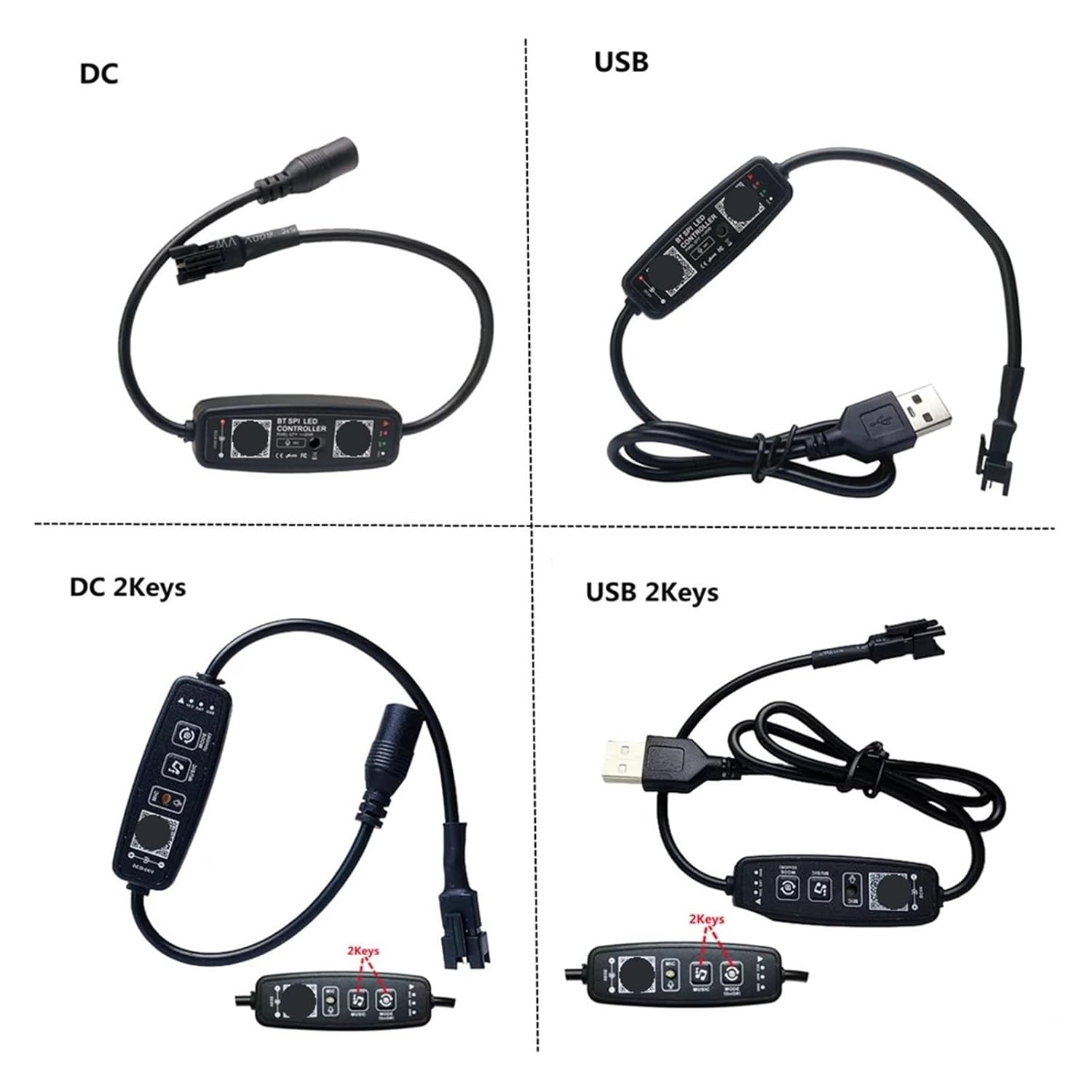 Pixel RGB Controller Music Function is Suitable for U DC 5V 12V 24V WS2811 WS2812B SK6812 RGB RGBW addressable Strip Expansion(Only Remote)
