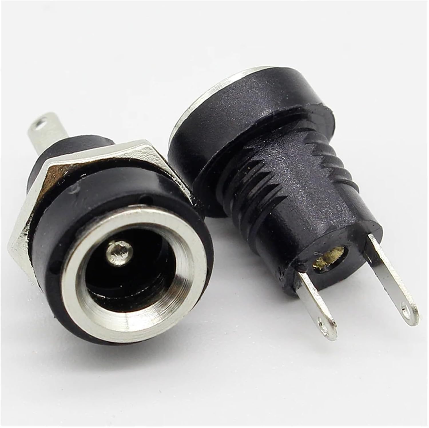10Pcs 3A 12v for DC Power Supply Jack Socket Female Panel Connector 5.5mm 2.1mm 2 Terminal Types 5.5 * 2.1